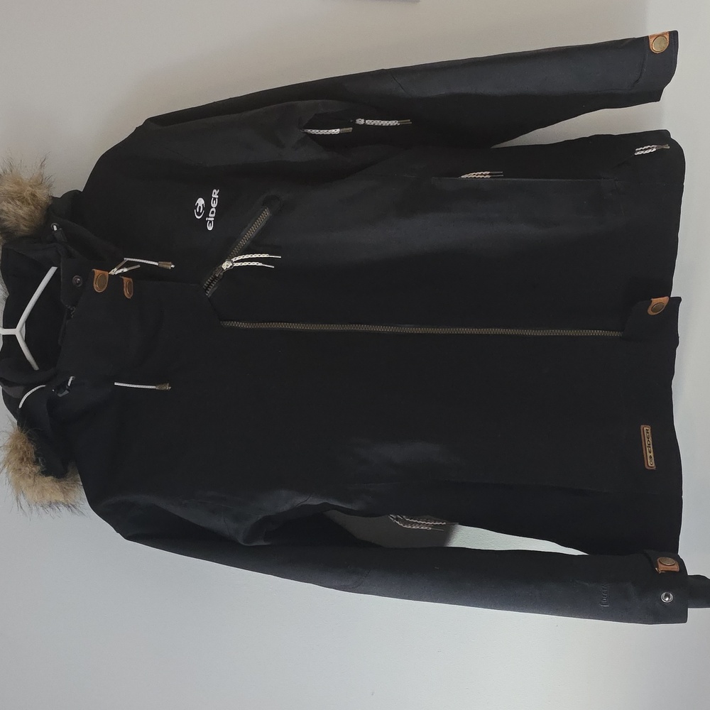 ⛄️Eider ❄️Women's Black Jacket with Fur Hood